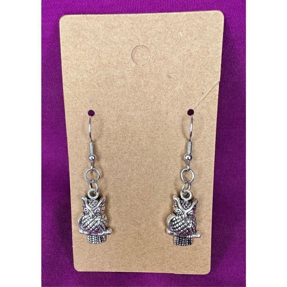 HandmadeΒ SilverβDanglyβOwlβOnβAβBranchβEarrings